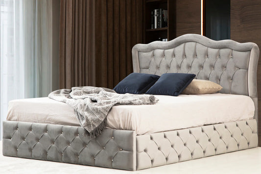 Cadre De Lit VENISE GRIS - Velours