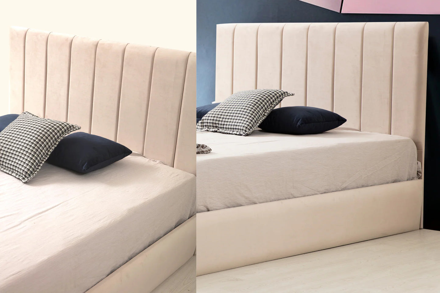Cadre De Lit NATURA BEIGE - Velours