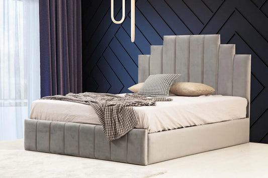 Cadre De Lit POLO GRIS - Velours