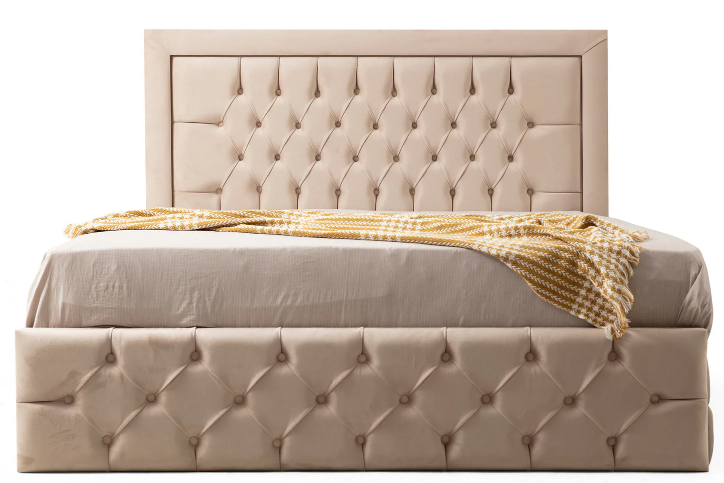 Cadre De Lit ROMA BEIGE - Velours