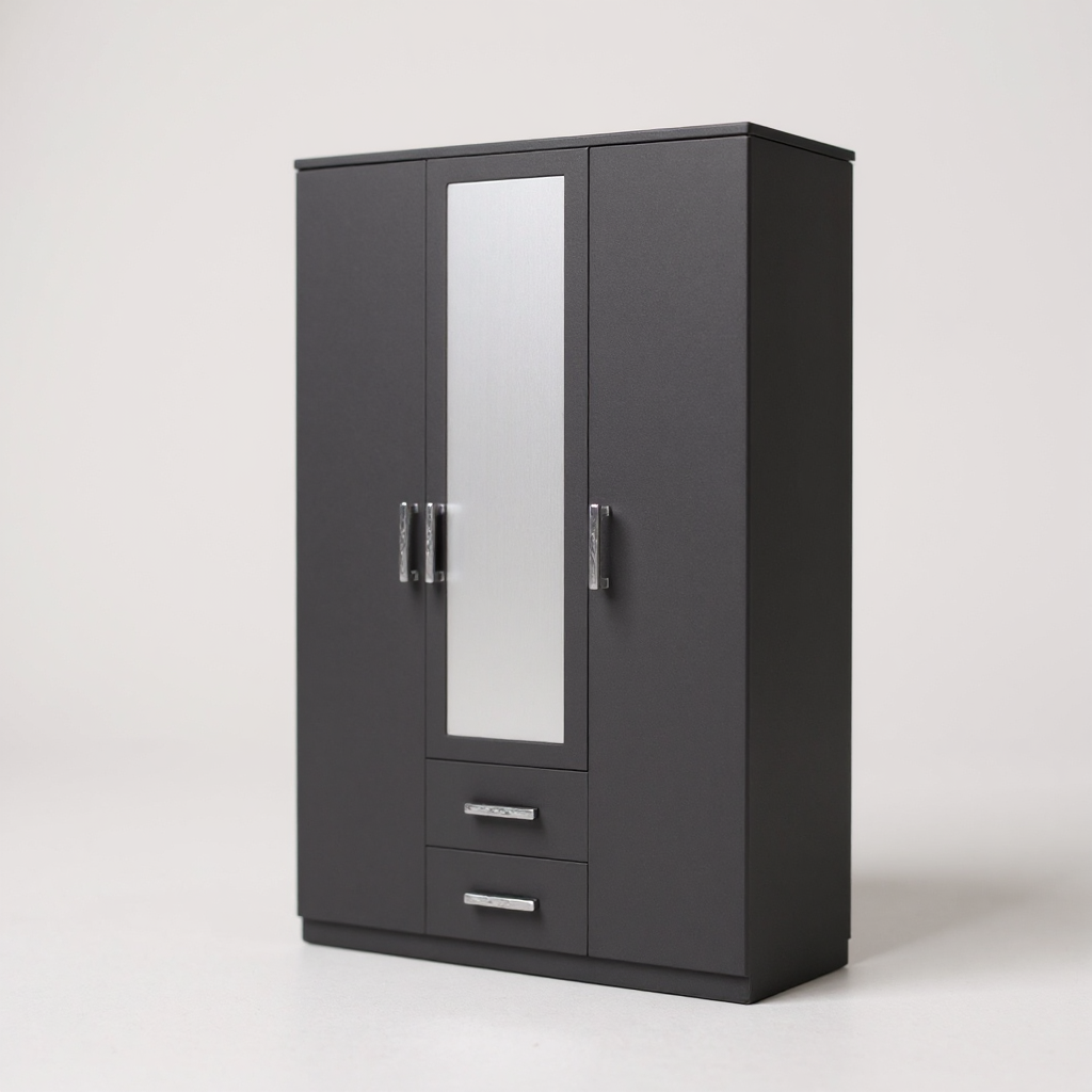 Armoire 3 Portes Nilona Gris