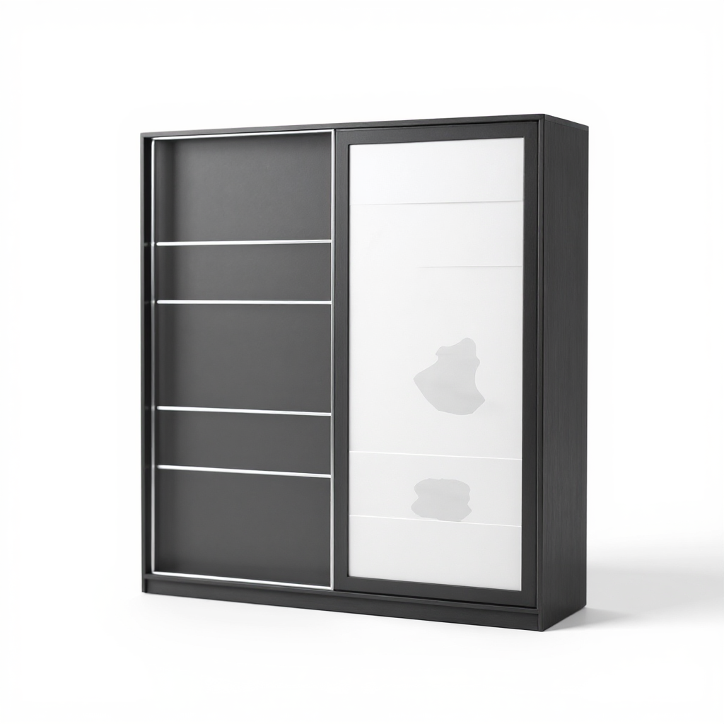 Armoire 2 Portes Coulissantes Lirona Gris