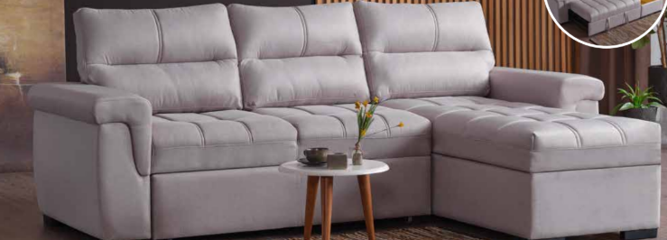 Canapé d'Angle Convertible Kasas Velours Beige
