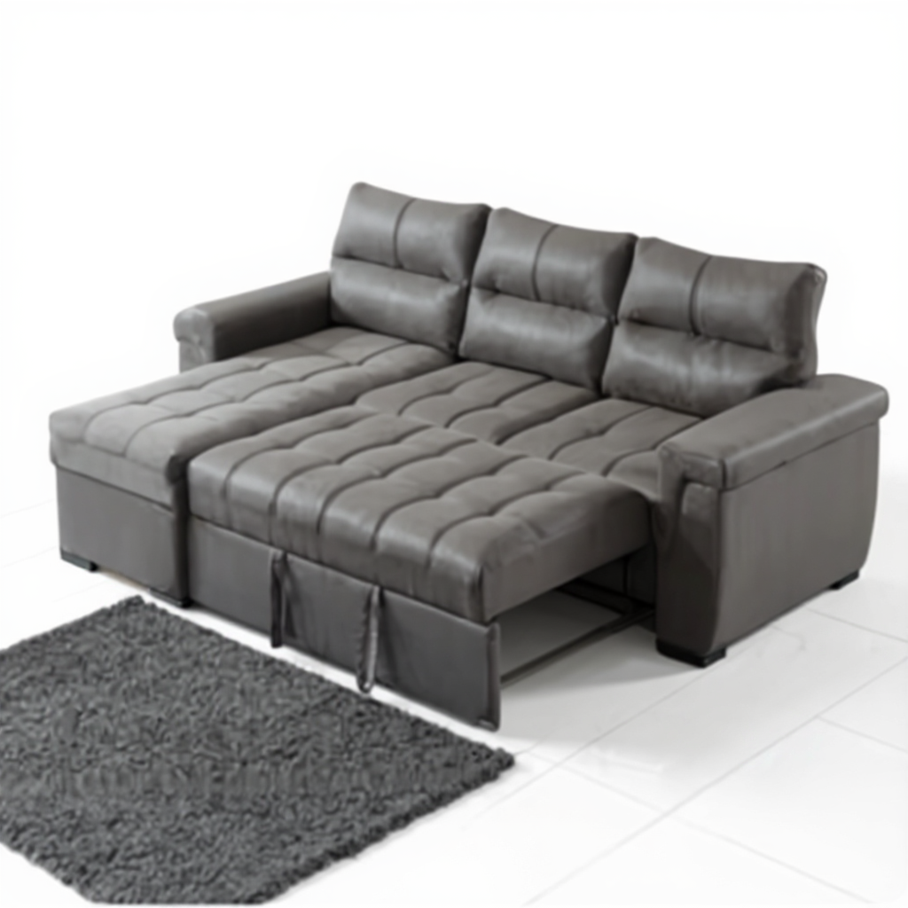 Canapé d'Angle Convertible Kasas Velours Gris