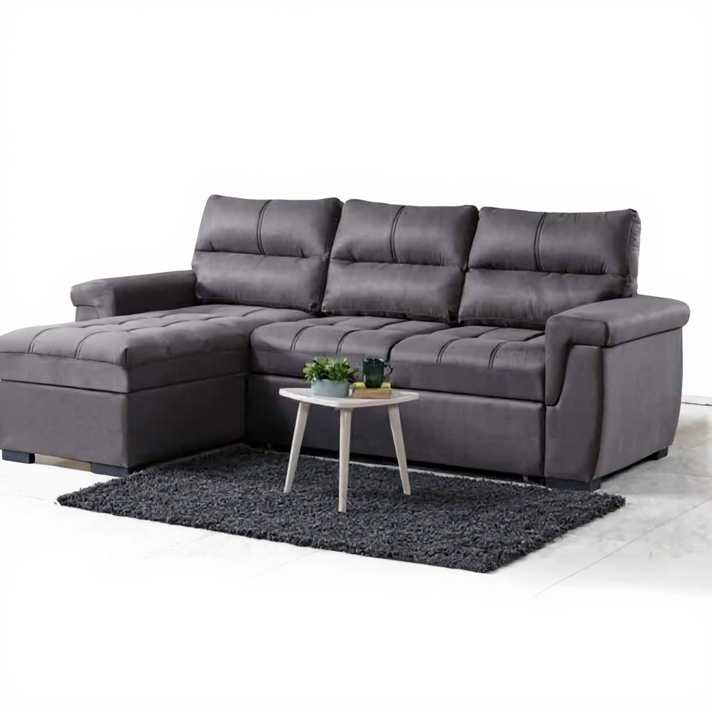 Canapé d'Angle Convertible Kasas Velours Gris