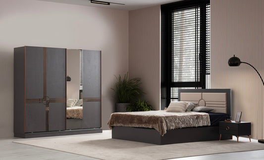 Chambre à Coucher Petra Gris Anthracite