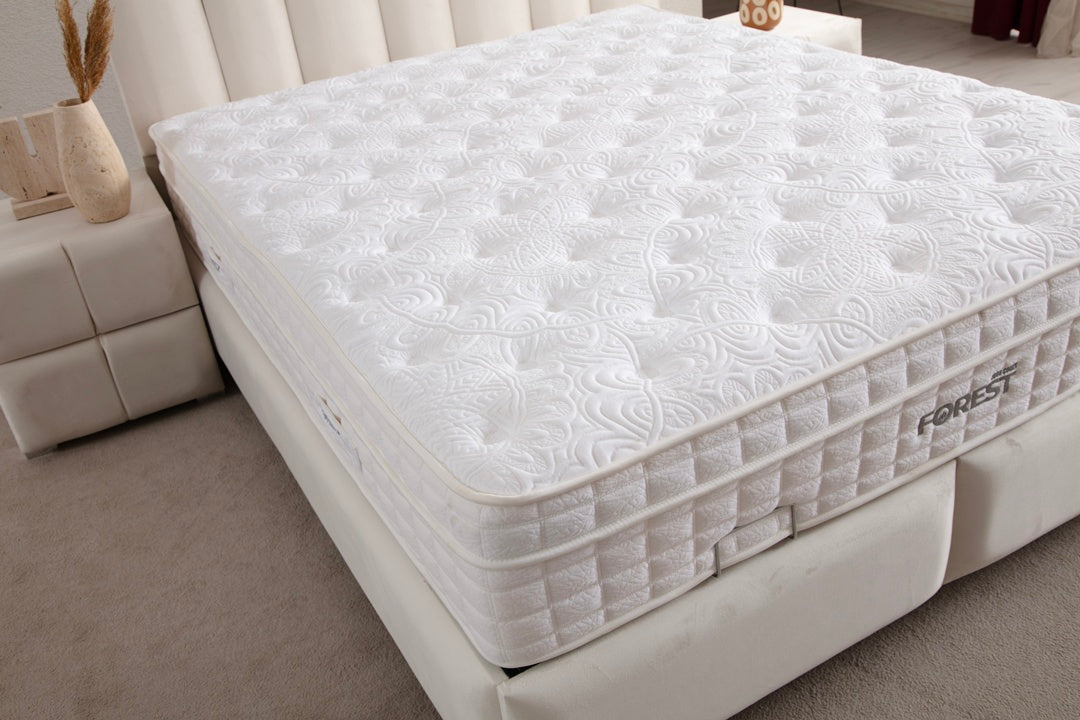 Lit Coffre MAGNUM BLANC CASSÉ - Velours