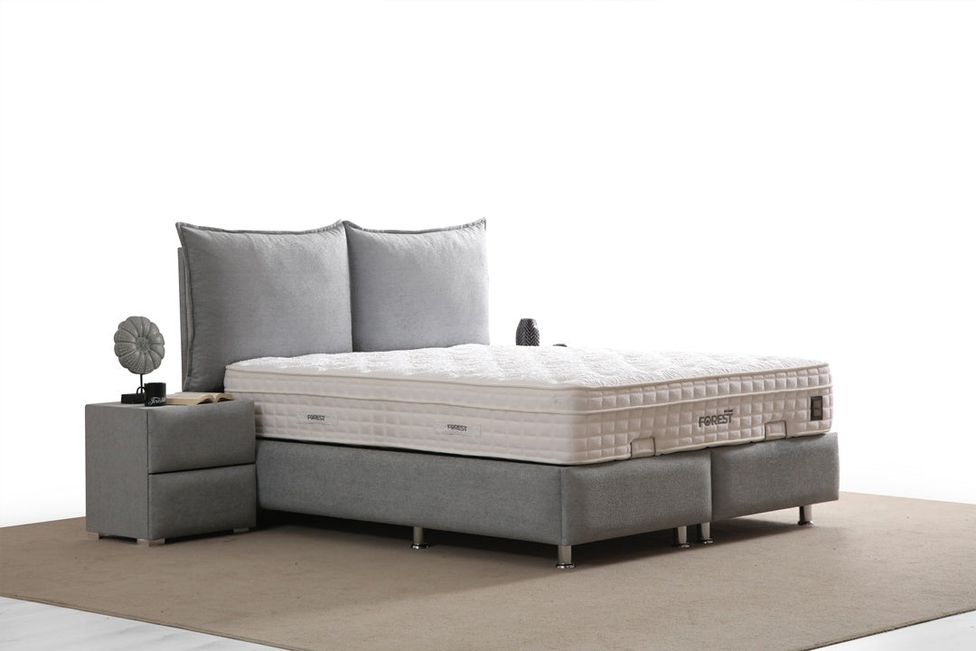 Lit Coffre MALIA GRIS - Velours