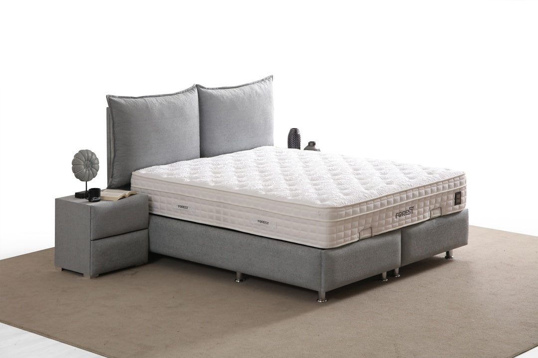 Lit Coffre MALIA GRIS - Velours