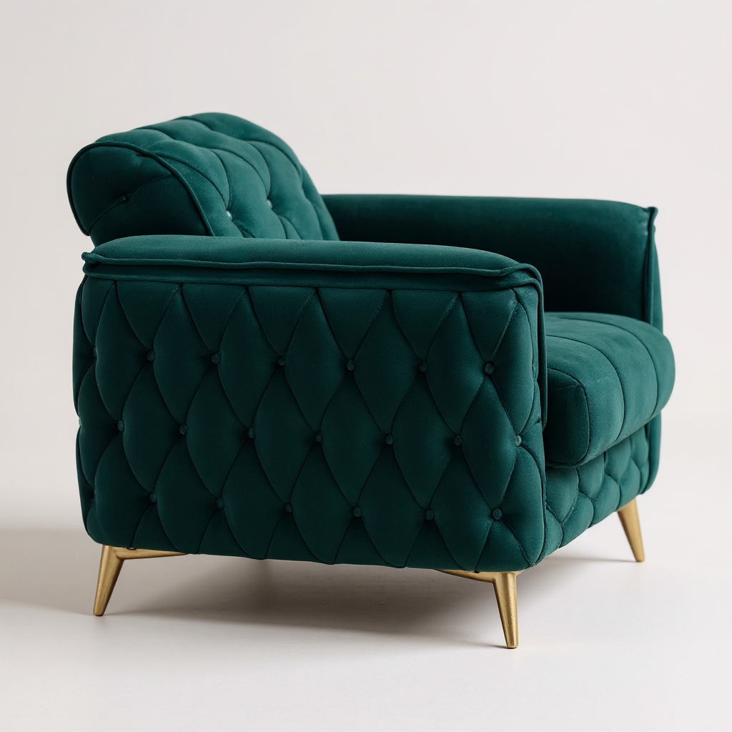 Canapé Convertible 3+2+1 Cubay Velours Vert Émeraude