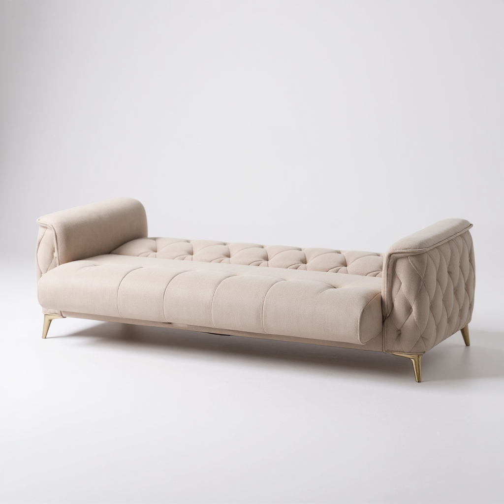 Canapé Convertible 3+2+1 Cubay Velours Beige