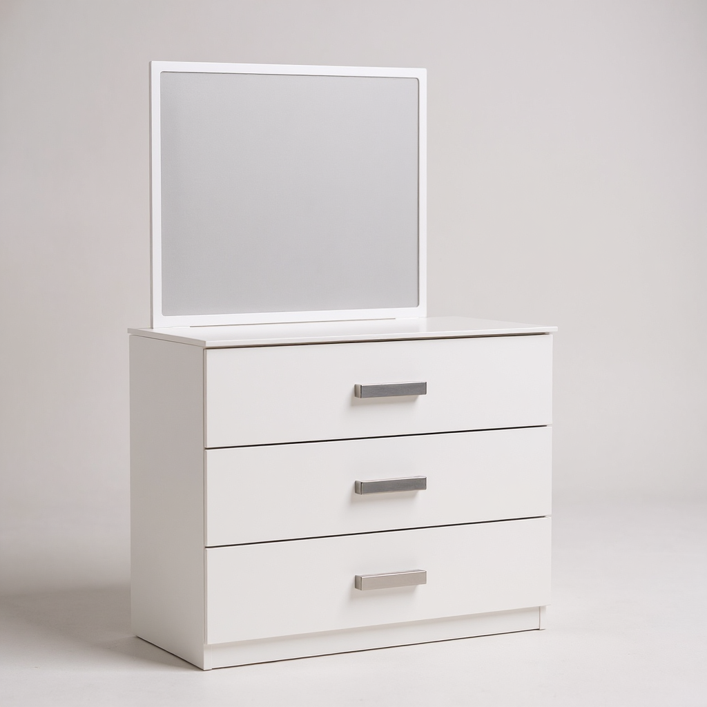 Coiffeuse 3 Tiroirs Gilina Blanc