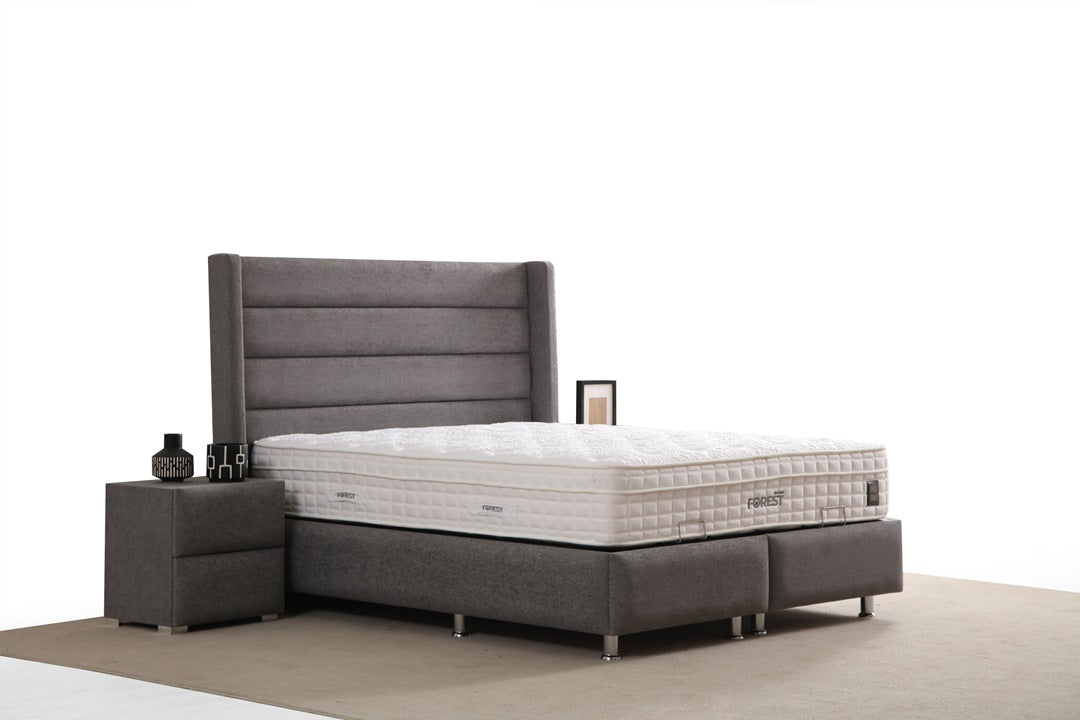 Lit Coffre EDEN GRIS FONCÉ - Velours