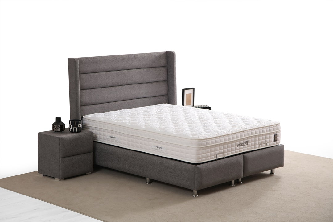 Lit Coffre EDEN GRIS FONCÉ - Velours