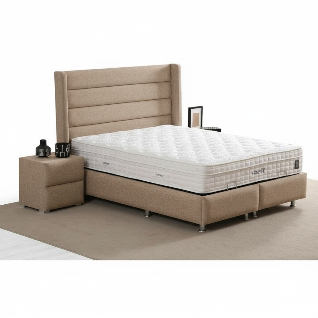 Lit Coffre EDEN BEIGE - Velours
