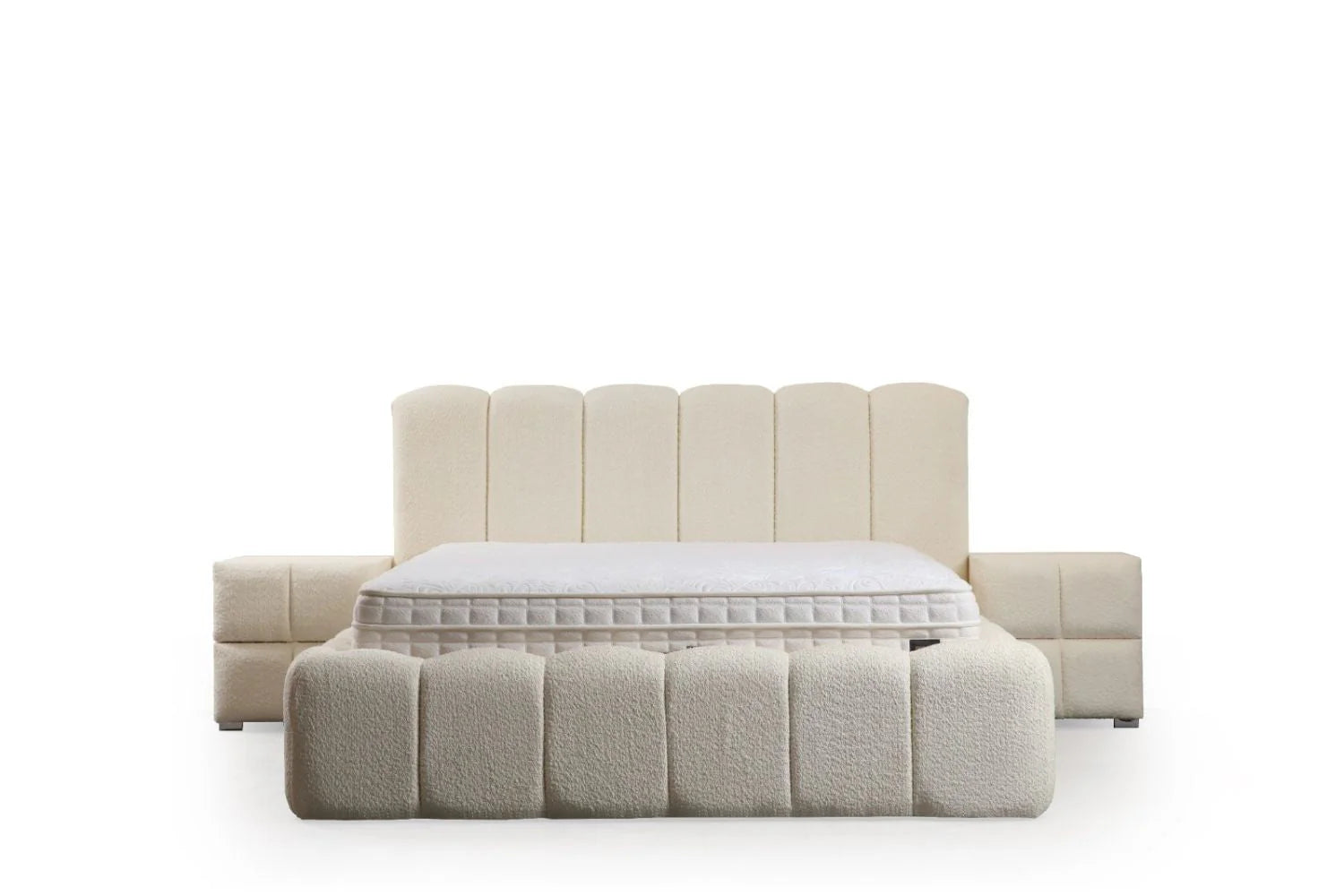 Lit Coffre ELA BLANC CASSÉ - Chenille