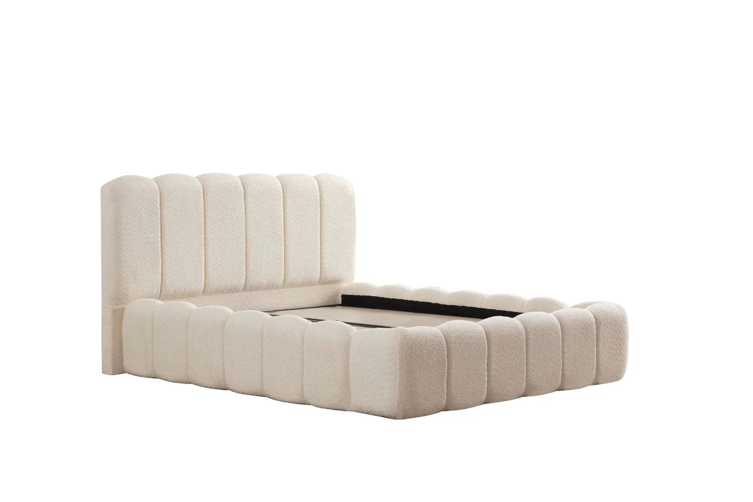 Lit Coffre ELA BLANC CASSÉ - Chenille