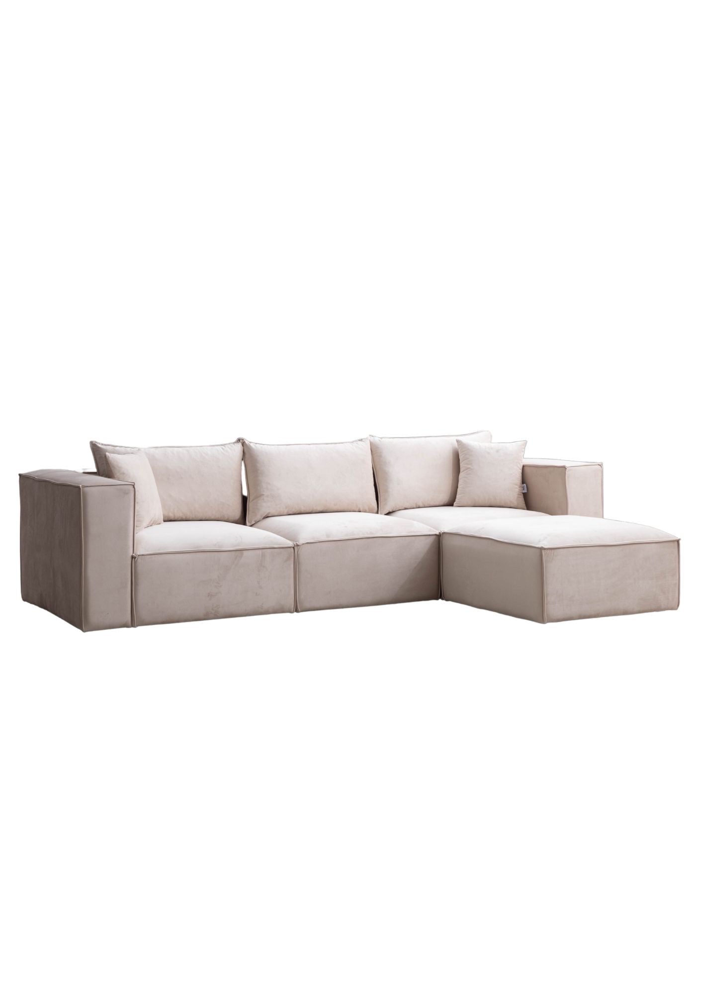 Canapé Modulable Élégance Velours  3+1 Pouf