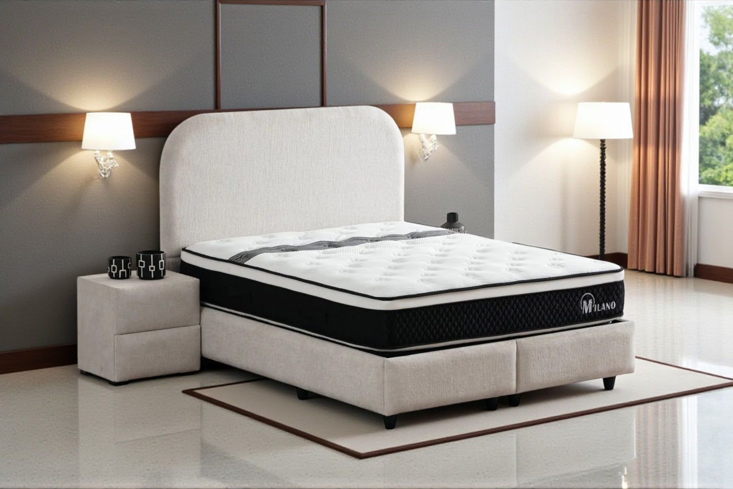 Lit Coffre JADE BLANC CASSÉ - Chenille
