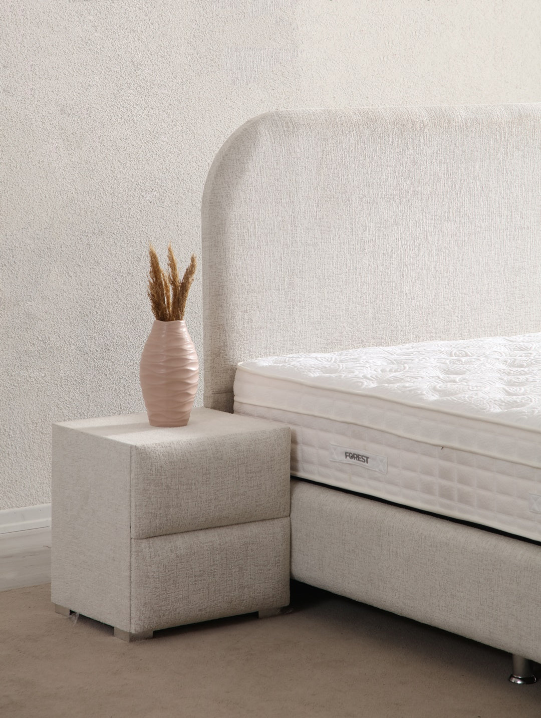 Lit Coffre JADE BLANC CASSÉ - Chenille