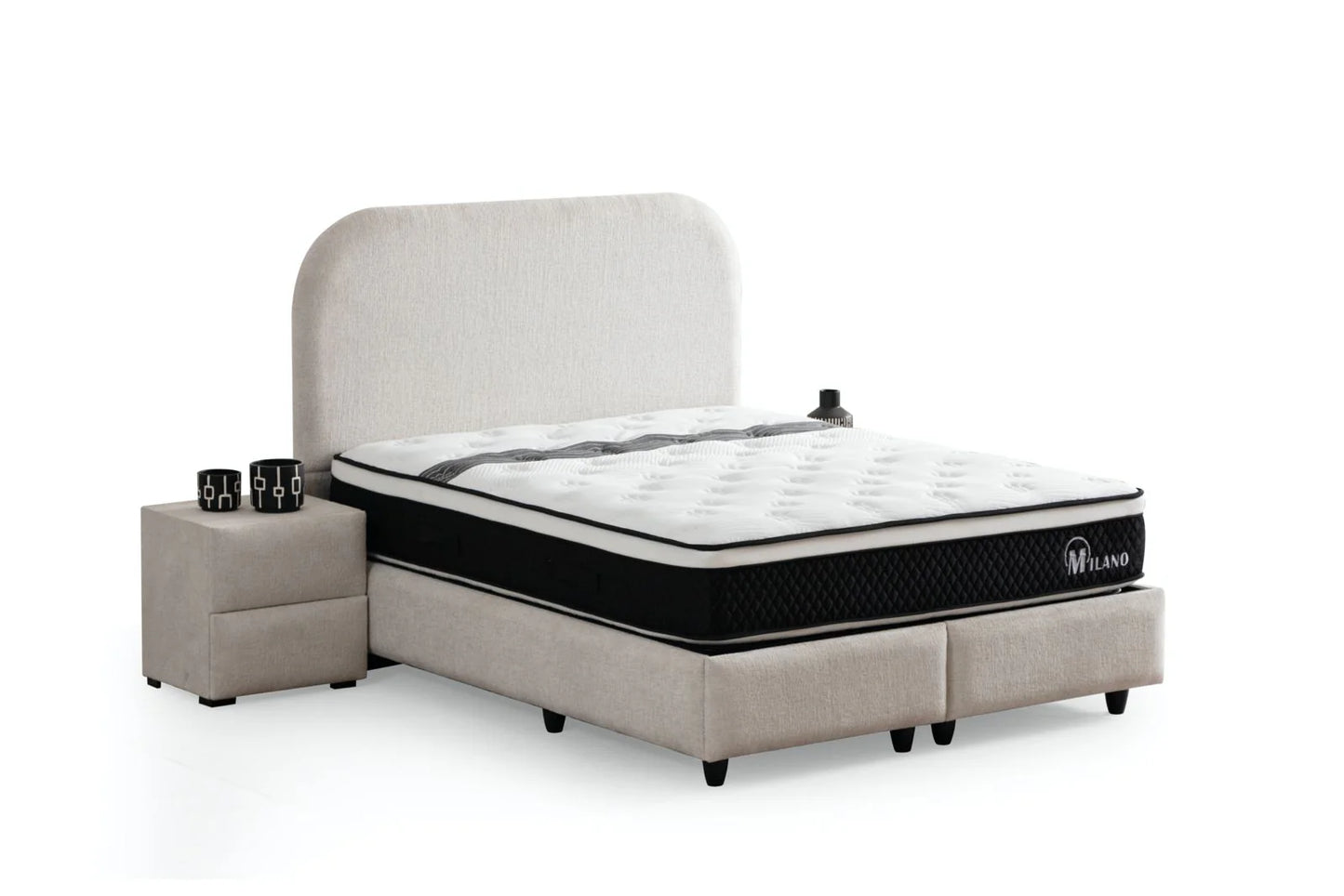 Lit Coffre JADE BLANC CASSÉ - Chenille