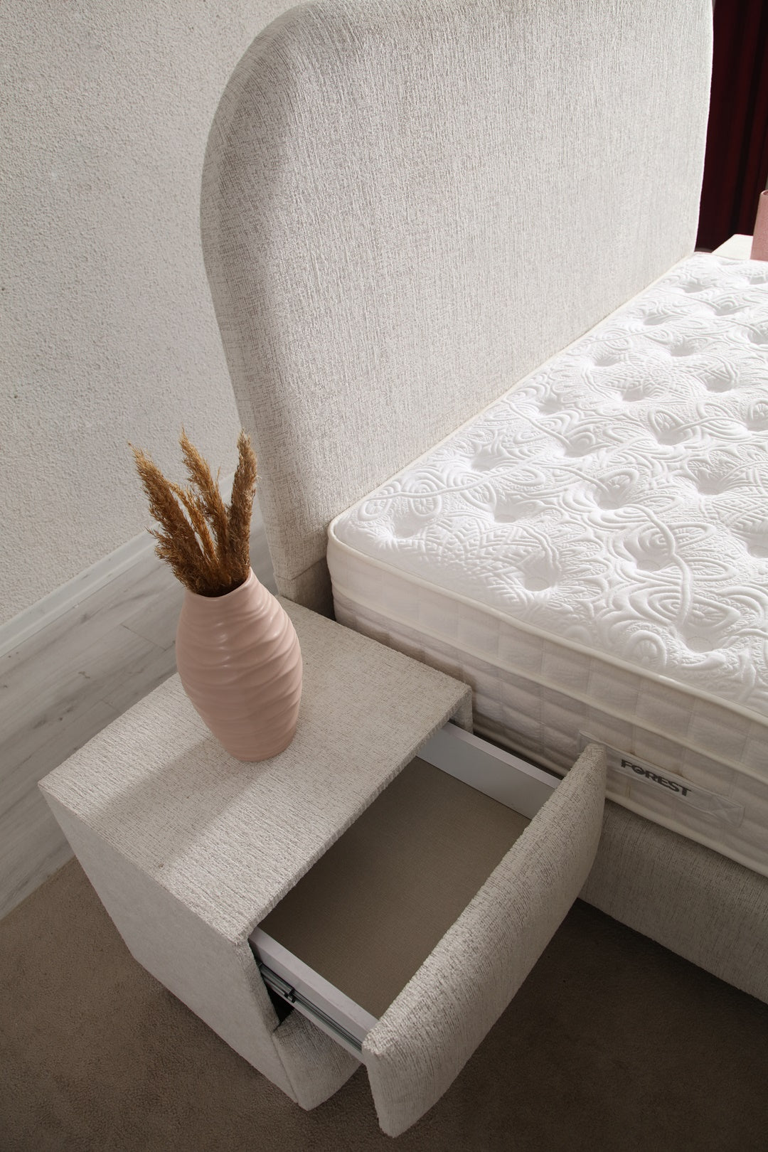 Lit Coffre JADE BLANC CASSÉ - Chenille
