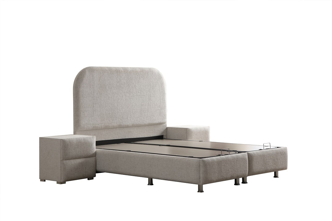 Lit Coffre JADE BLANC CASSÉ - Chenille