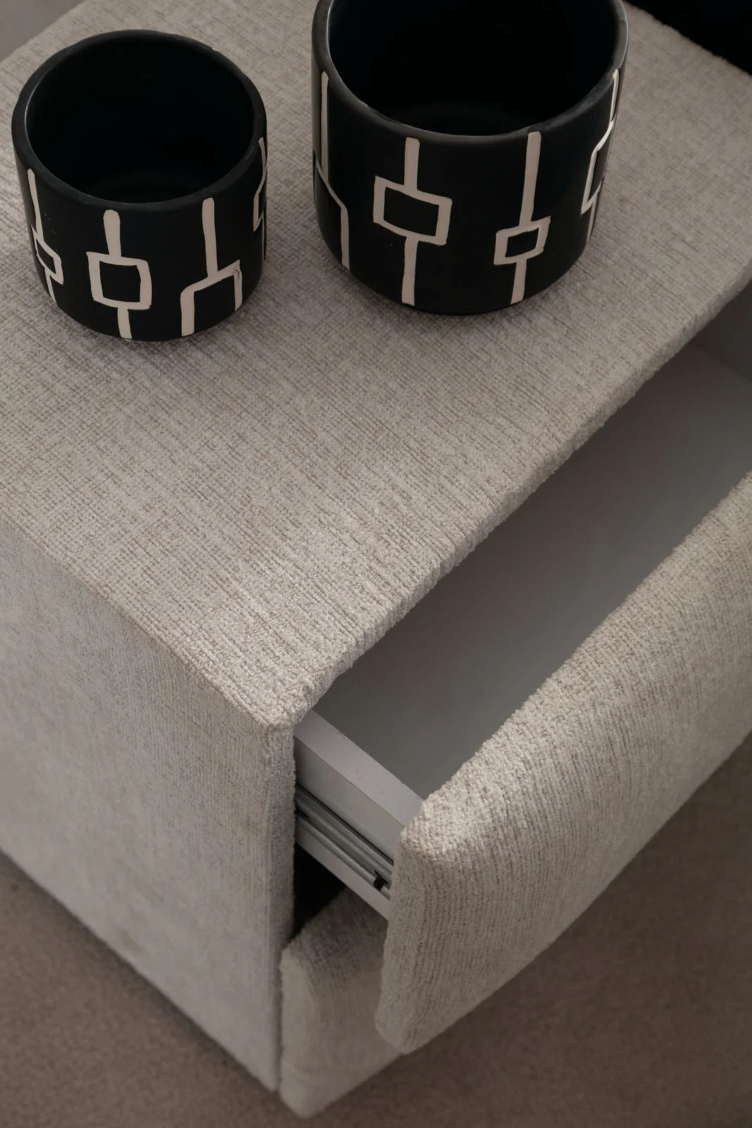 Lit Coffre JADE BLANC CASSÉ - Chenille