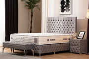 Lit Coffre LAGOS GRIS - Velours