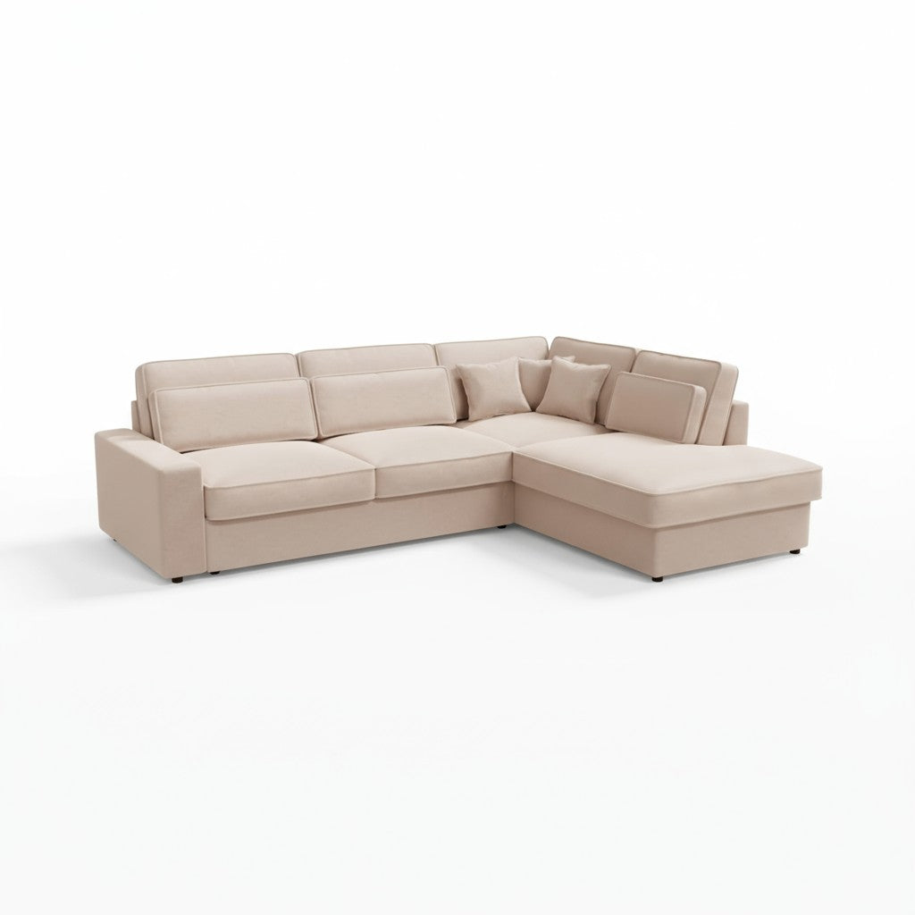 Canapé d'Angle Lexas Velours Beige