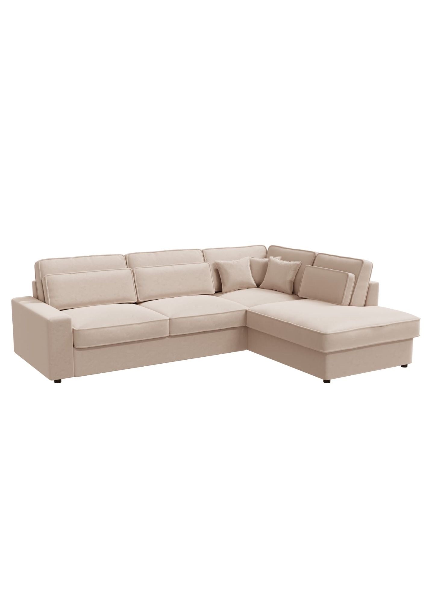 Canapé d'Angle Lexas Velours Beige