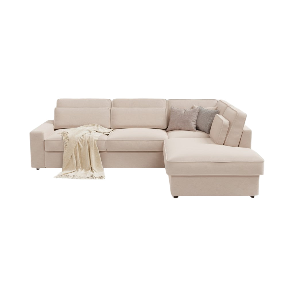 Canapé d'Angle Lexas Velours Beige