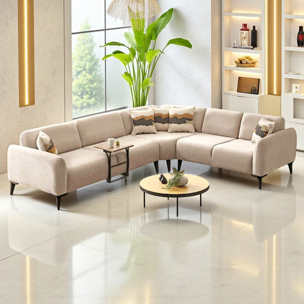 Canapé d'Angle Réversible Levada Laine Bouclée Beige