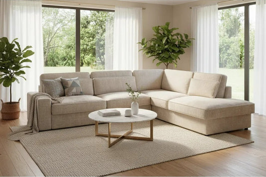 Canapé d'Angle Lexas Tweed Beige