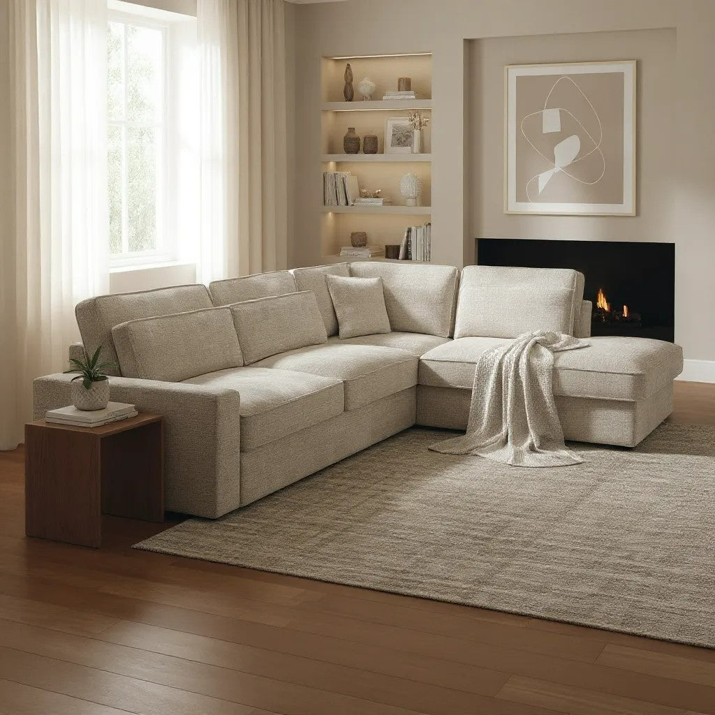 Canapé d'Angle Lexas Tweed Beige