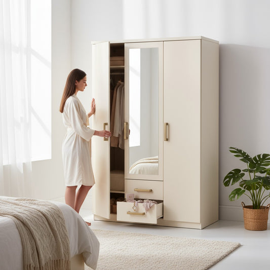 Armoire 3 Portes Nilona Beige