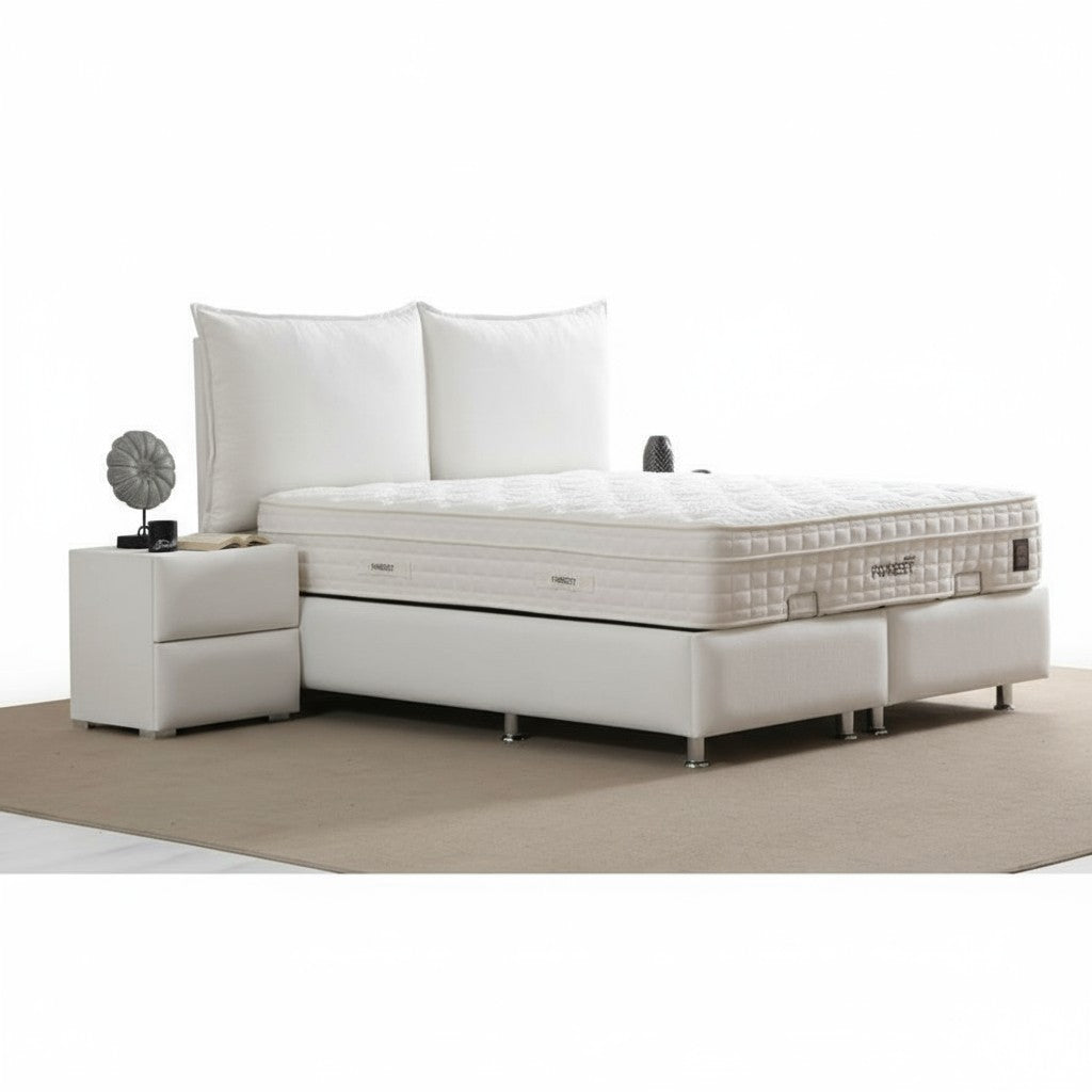 Lit Coffre MALIA BLANC CASSÉ - Velours