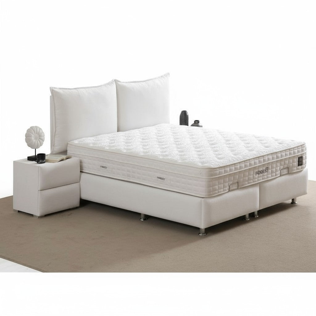 Lit Coffre MALIA BLANC CASSÉ - Velours