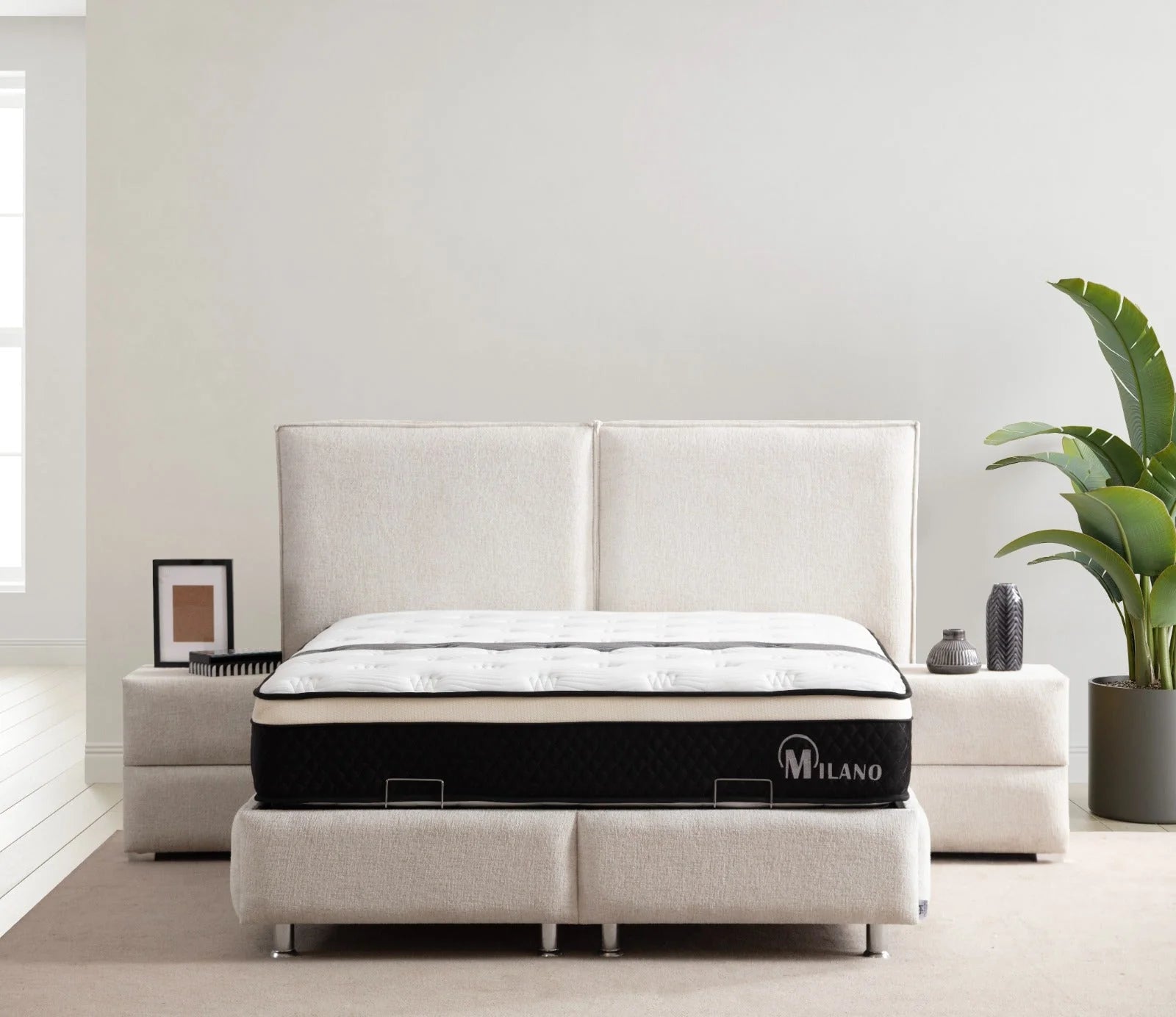 Lit Coffre MAYA BLANC CASSÉ - Chenille