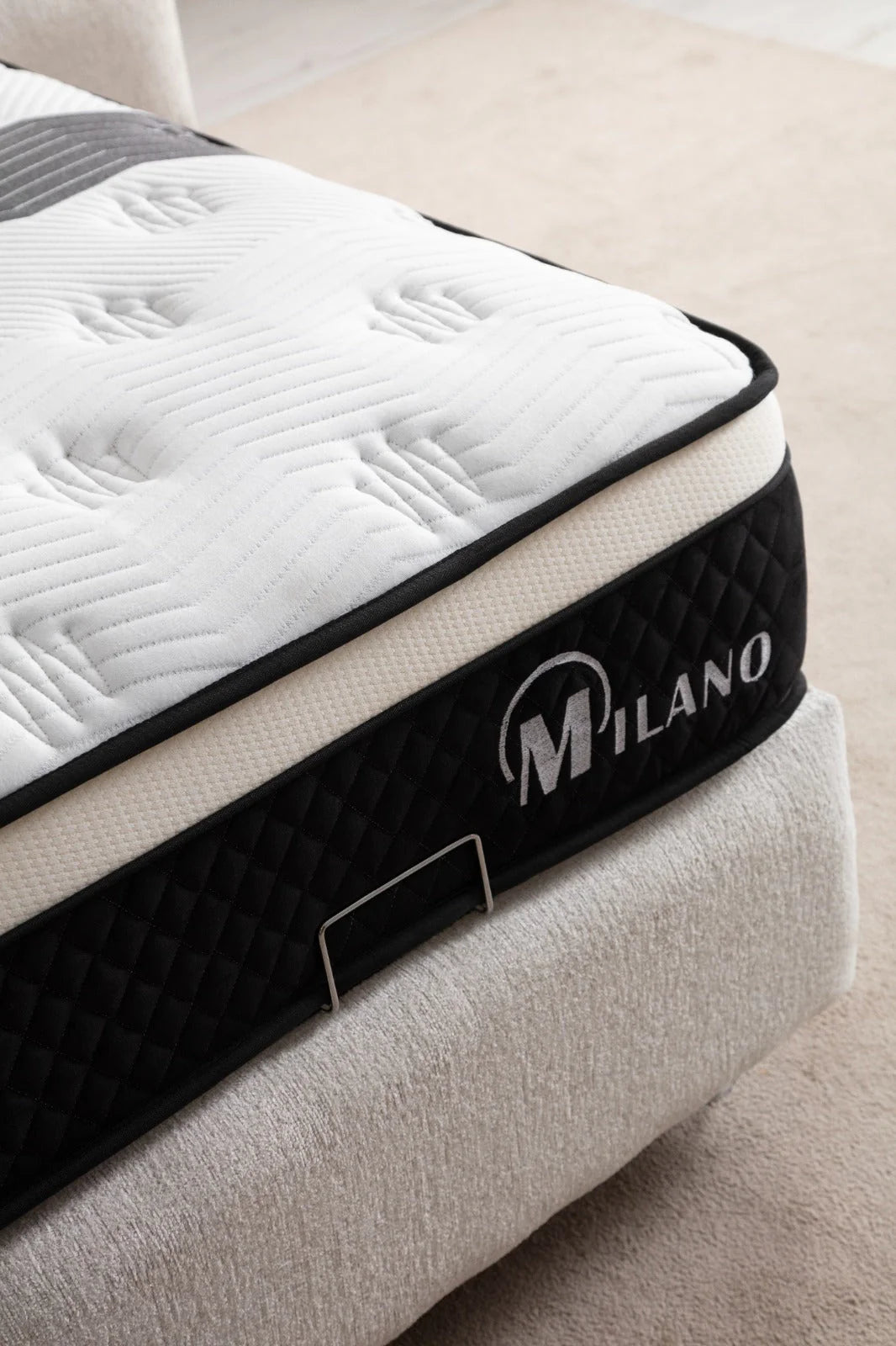 Lit Coffre MAYA BLANC CASSÉ - Chenille