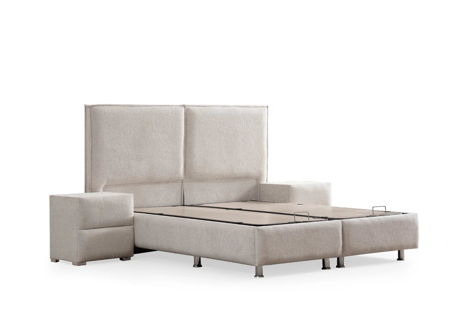 Lit Coffre MAYA BLANC CASSÉ - Chenille