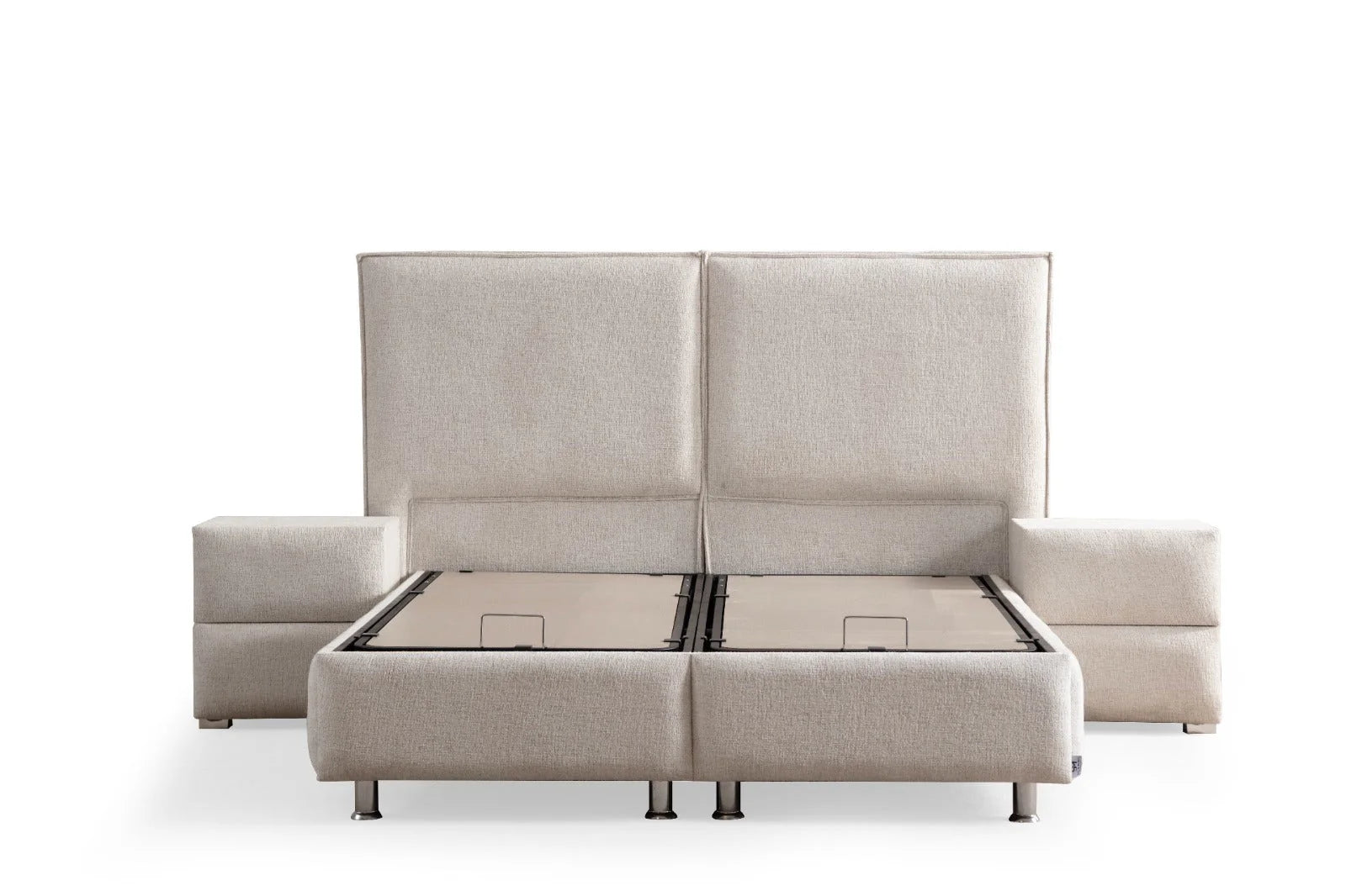 Lit Coffre MAYA BLANC CASSÉ - Chenille