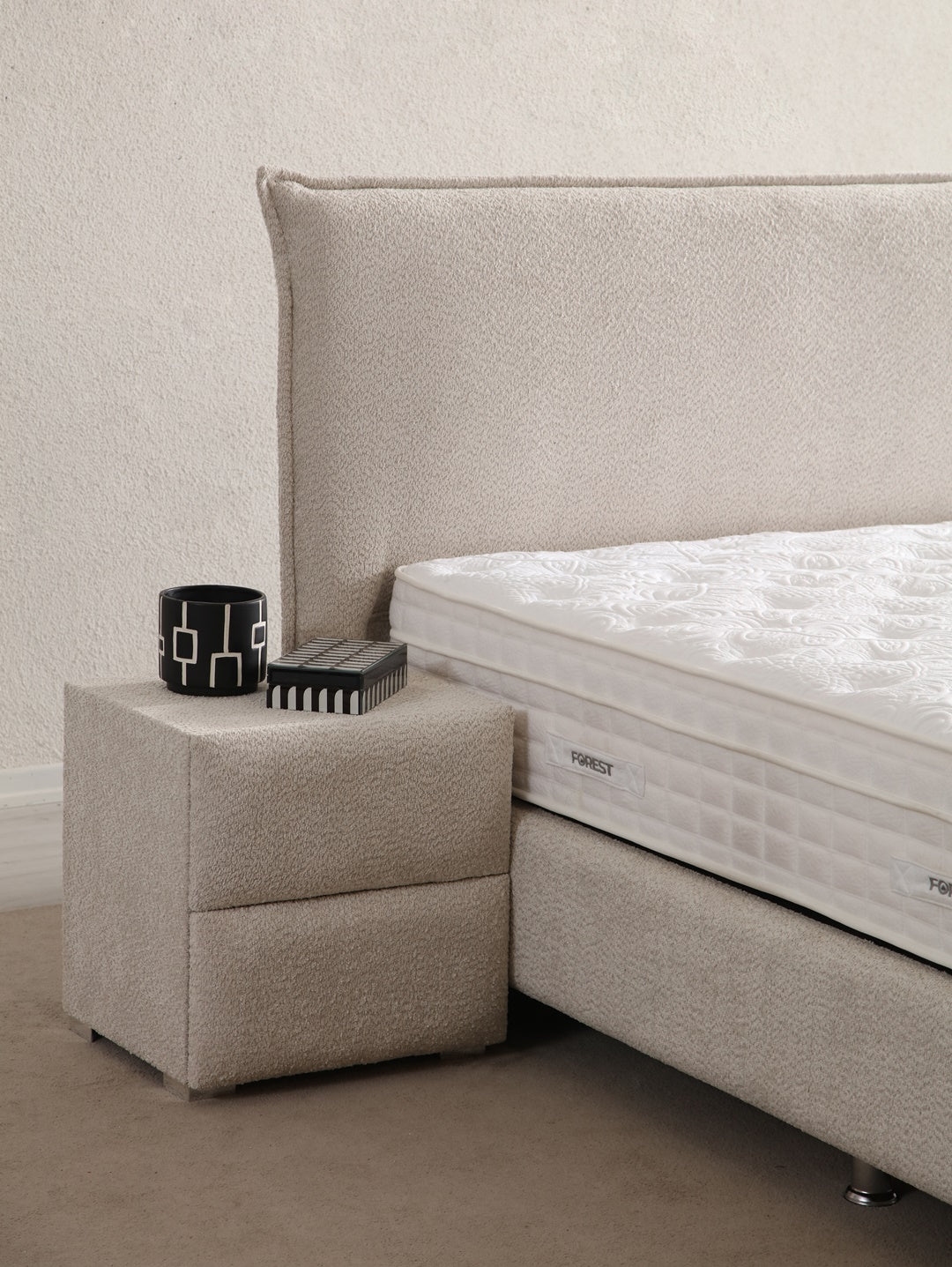 Lit Coffre MIA BEIGE - Chenille