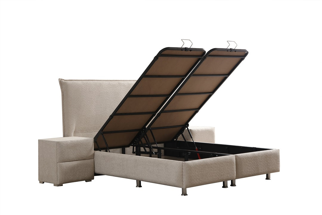 Lit Coffre MIA BEIGE - Chenille