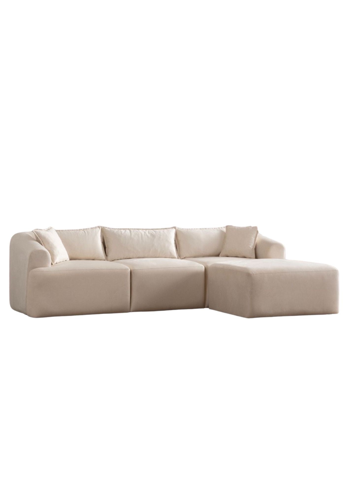 Canapé Modulable Mila Velours Blanc Cassé