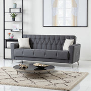 Canapé Convertible Kelebel Velours Gris