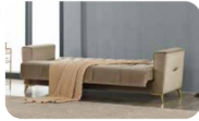 Canapé Convertible Kelebel Velours Beige