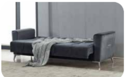 Canapé Convertible Kelebel Velours Gris