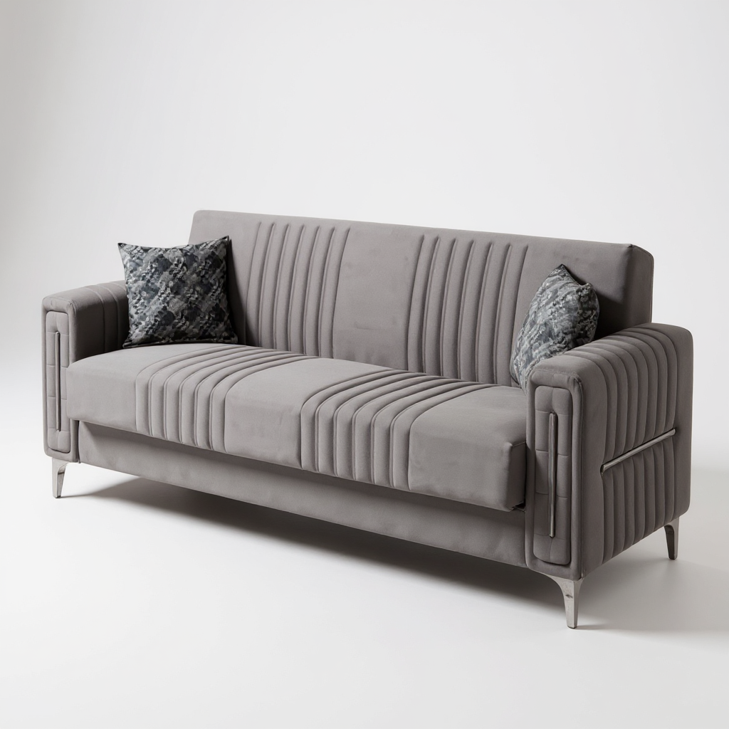 Canapé Convertible Morena Velours Gris
