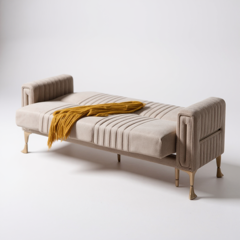 Canapé Convertible Morena Velours Beige